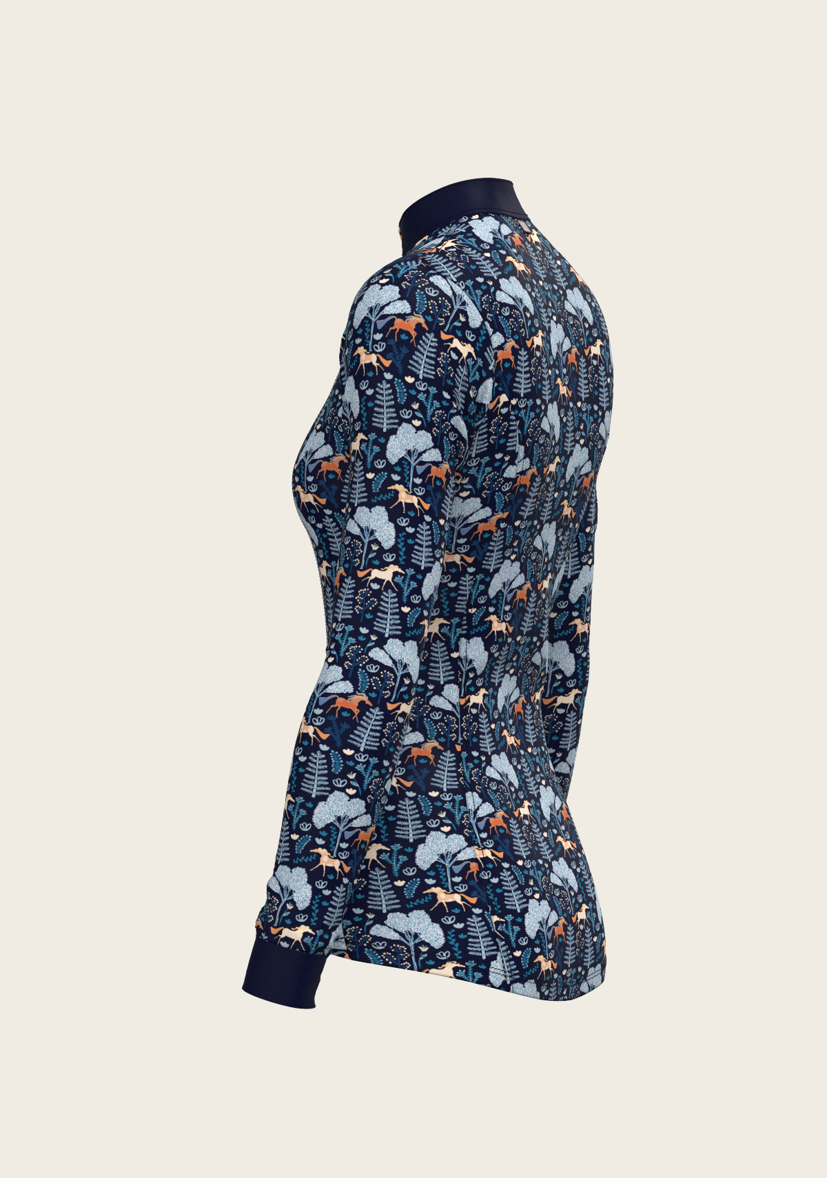 Forest on Navy Quarter Zip Sun Shirt