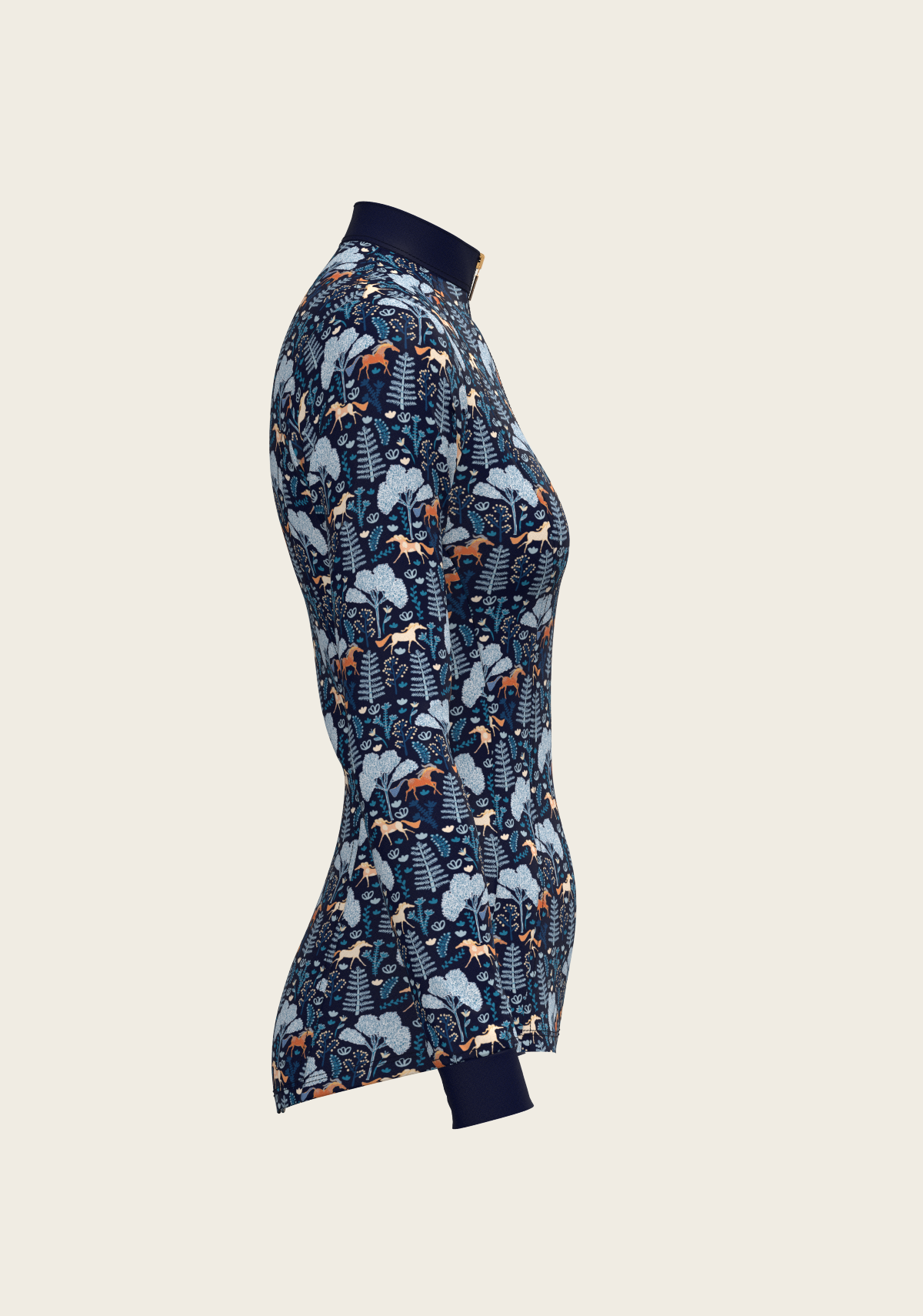 Forest on Navy Quarter Zip Sun Shirt