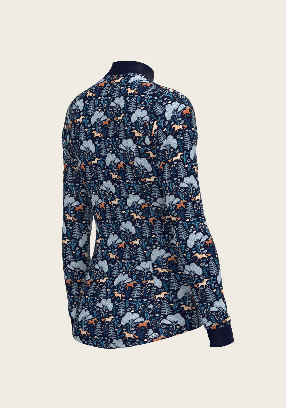 Forest on Navy Quarter Zip Sun Shirt