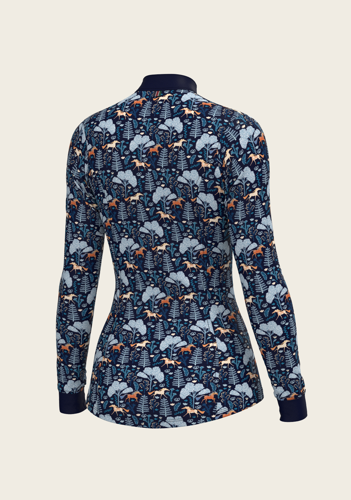 Forest on Navy Quarter Zip Sun Shirt