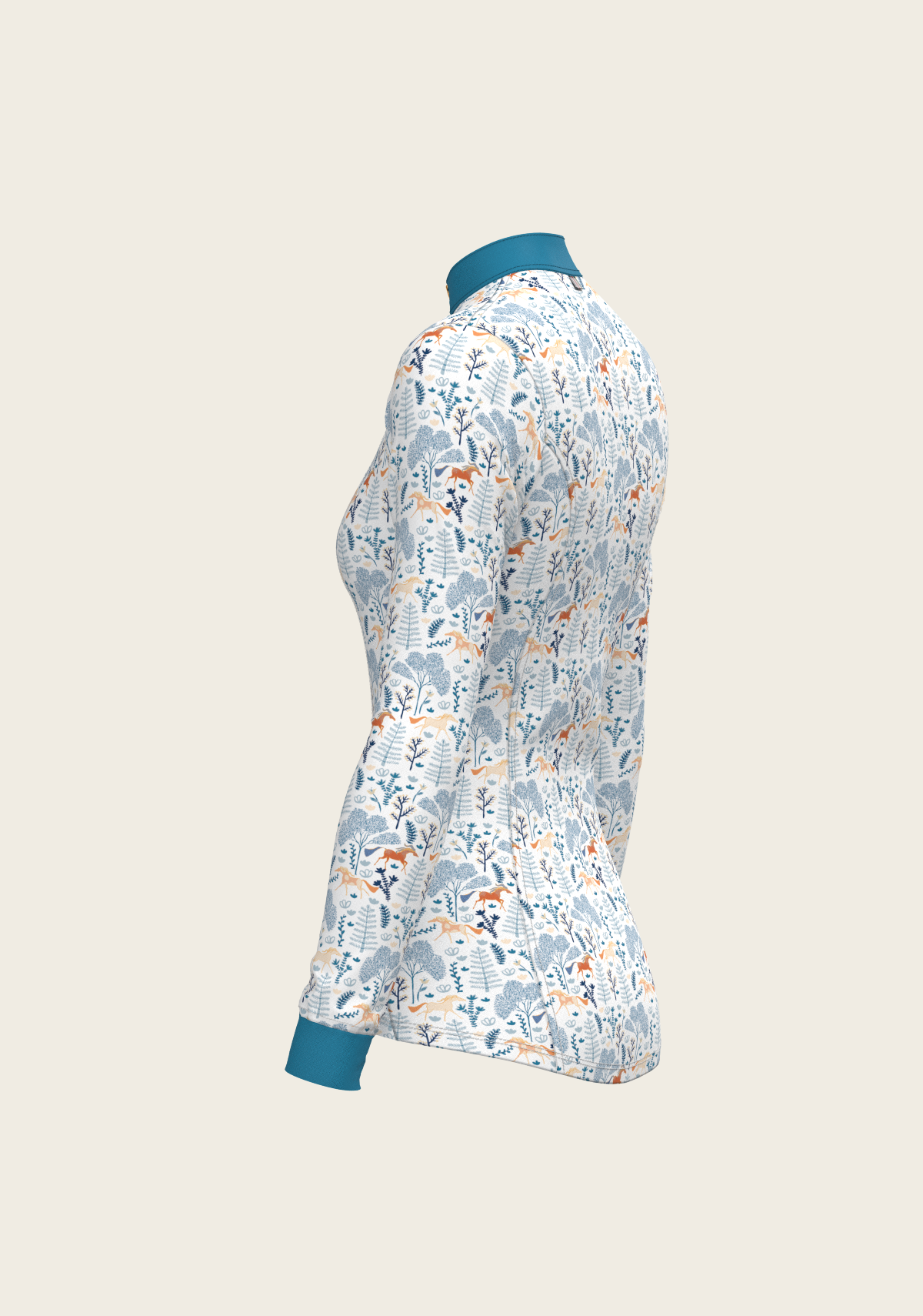 Forest on White Quarter Zip Sun Shirt