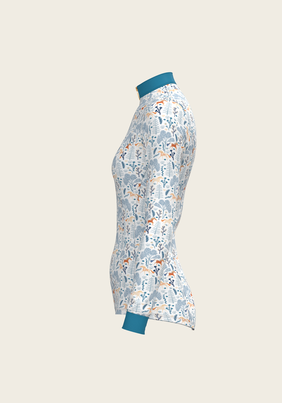 Forest on White Quarter Zip Sun Shirt