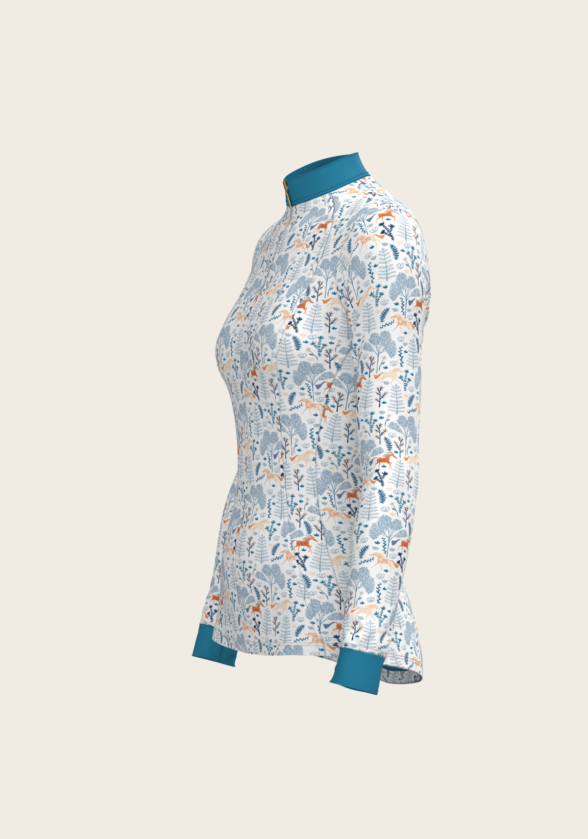 Forest on White Quarter Zip Sun Shirt