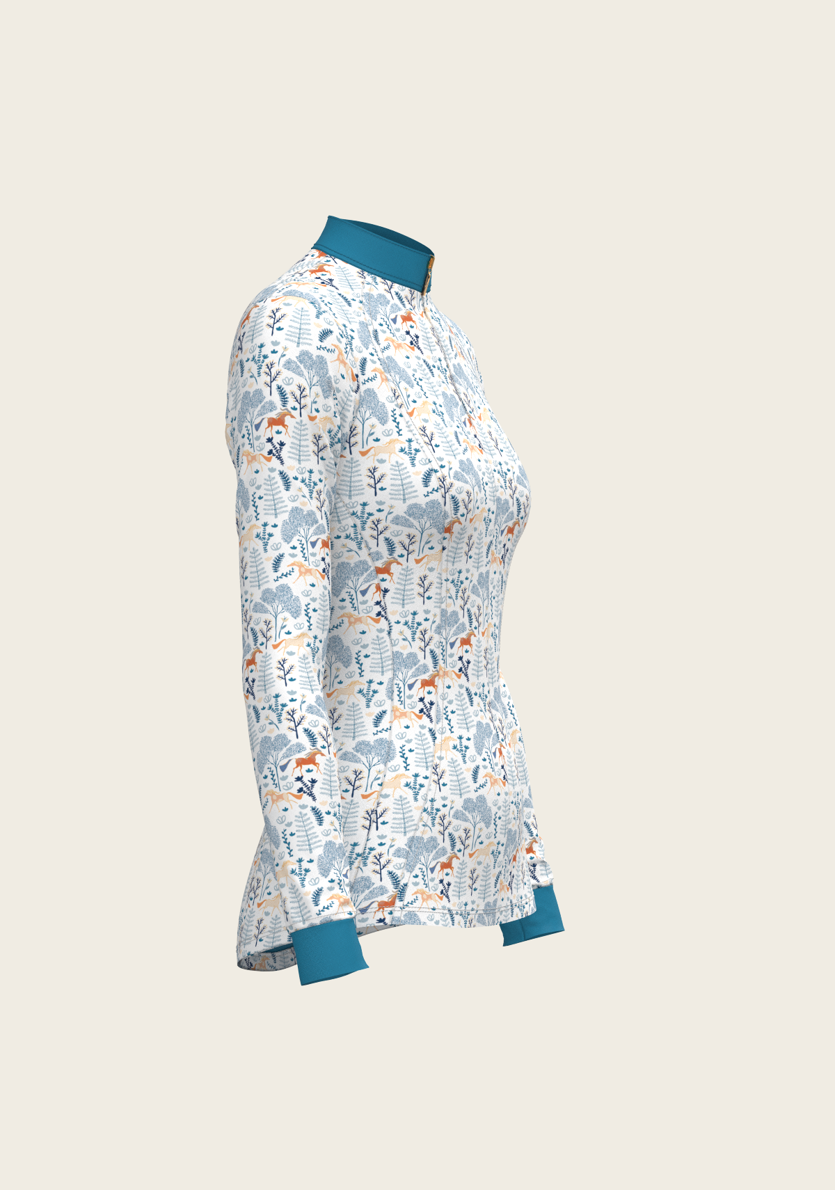 Forest on White Quarter Zip Sun Shirt