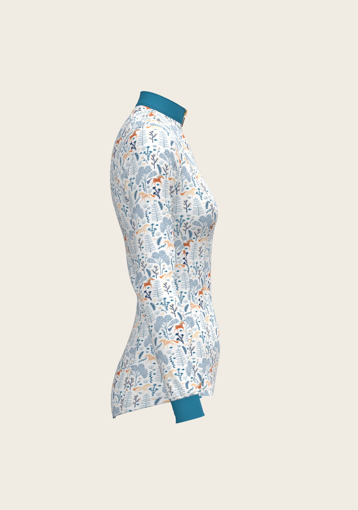 Forest on White Quarter Zip Sun Shirt