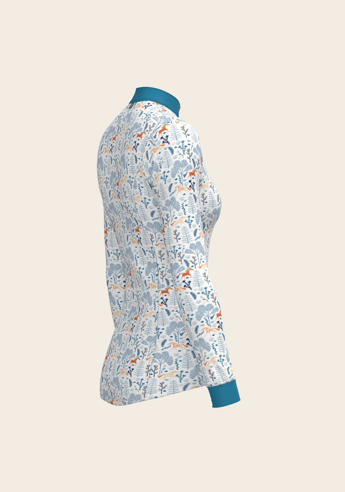 Forest on White Quarter Zip Sun Shirt