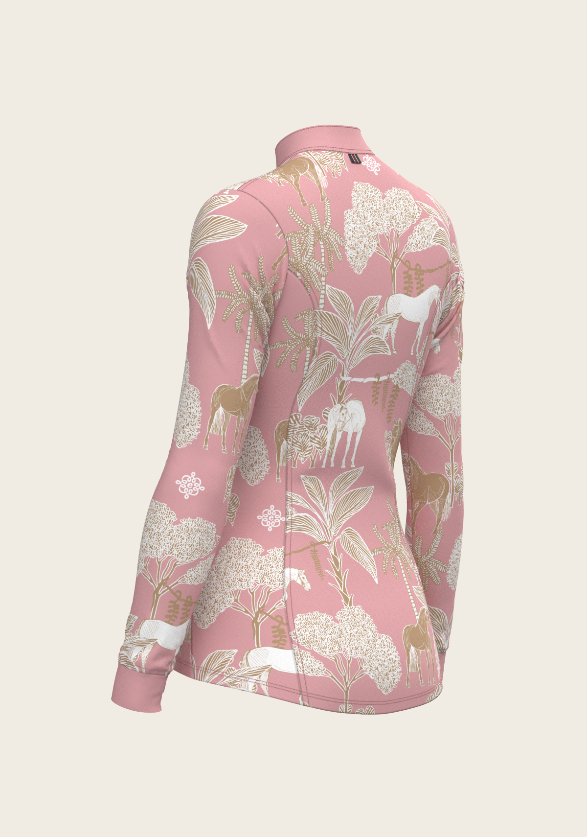 Island Horses on Rose Quarter Zip Sun Shirt