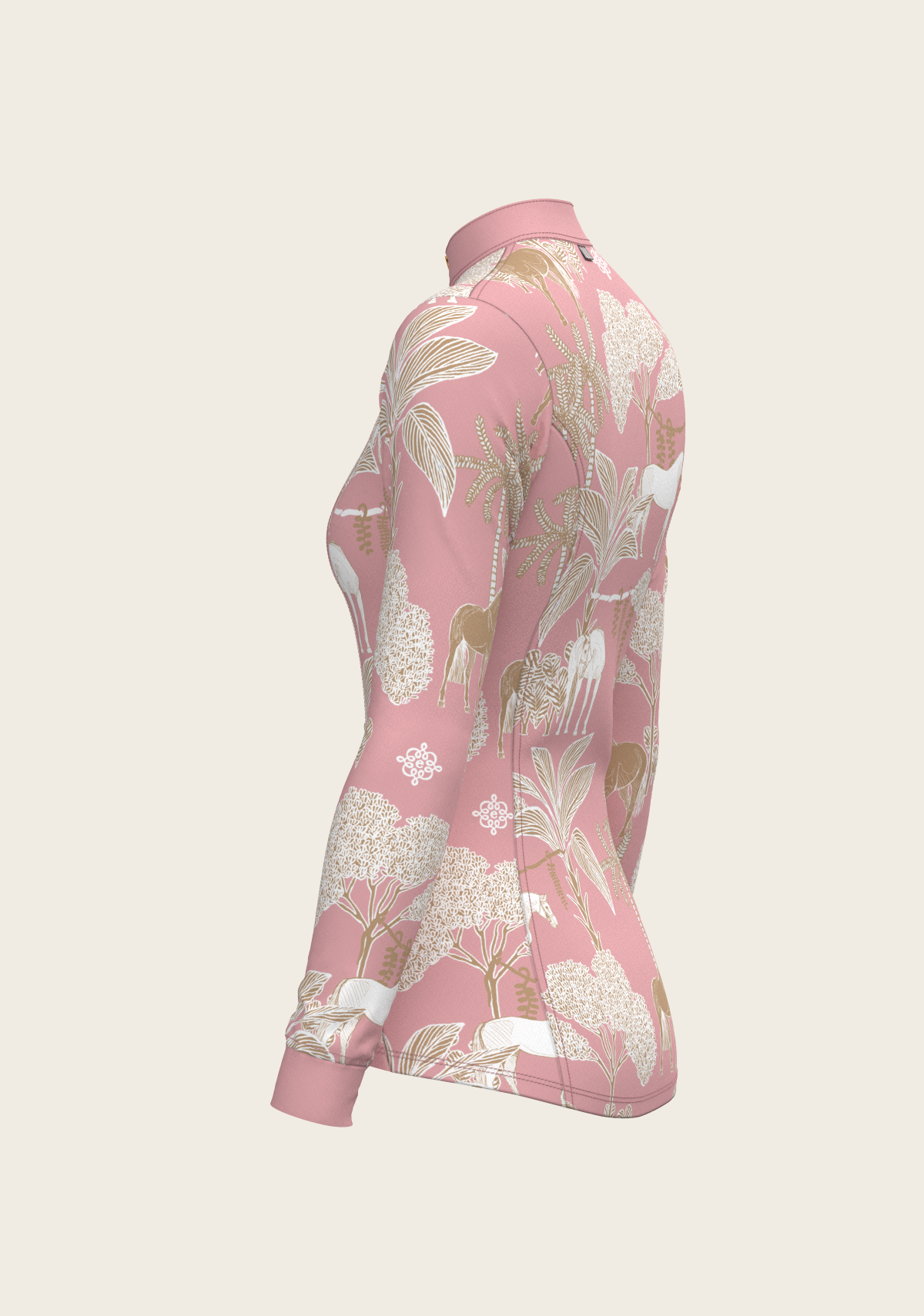 Island Horses on Rose Quarter Zip Sun Shirt