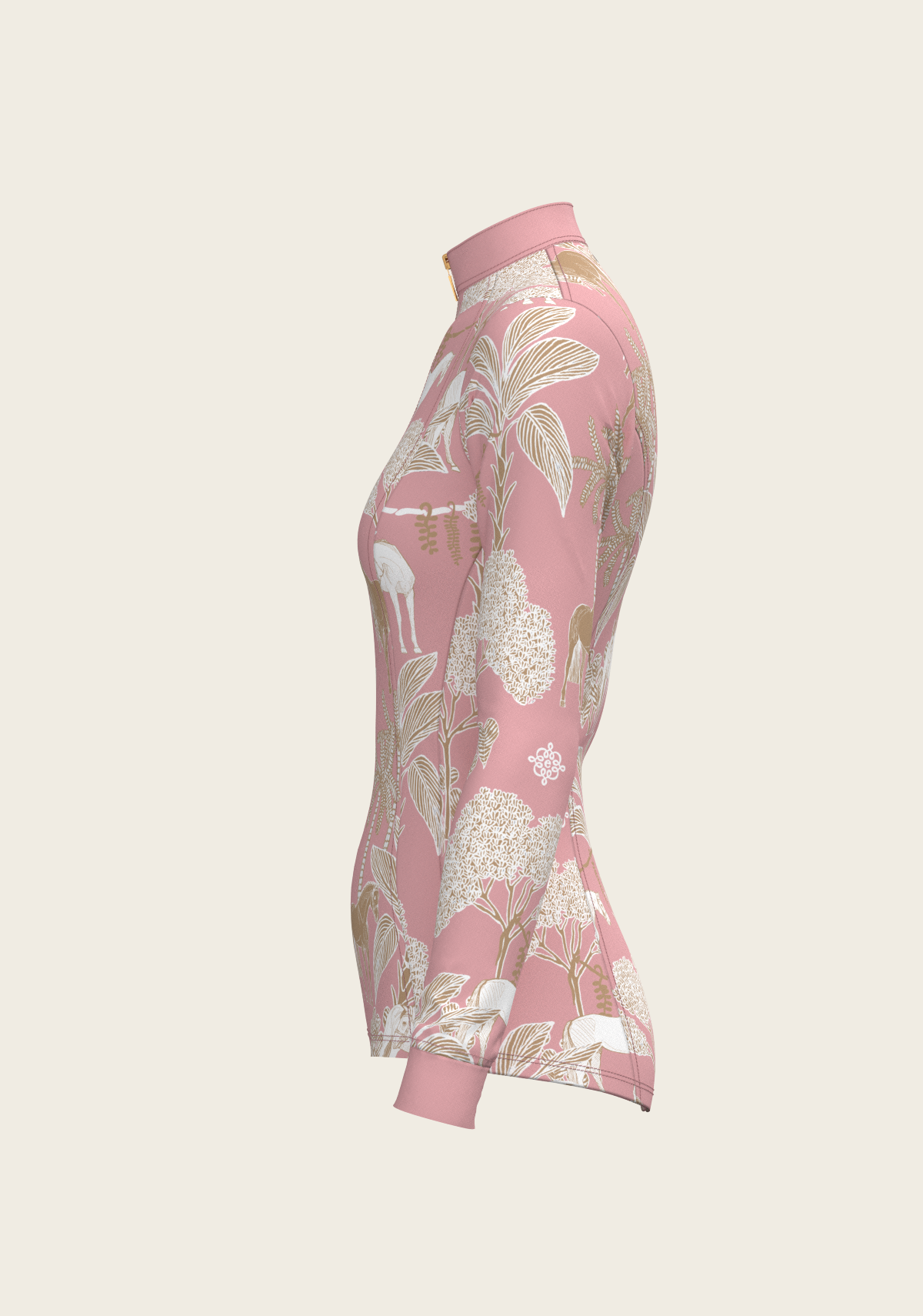 Island Horses on Rose Quarter Zip Sun Shirt
