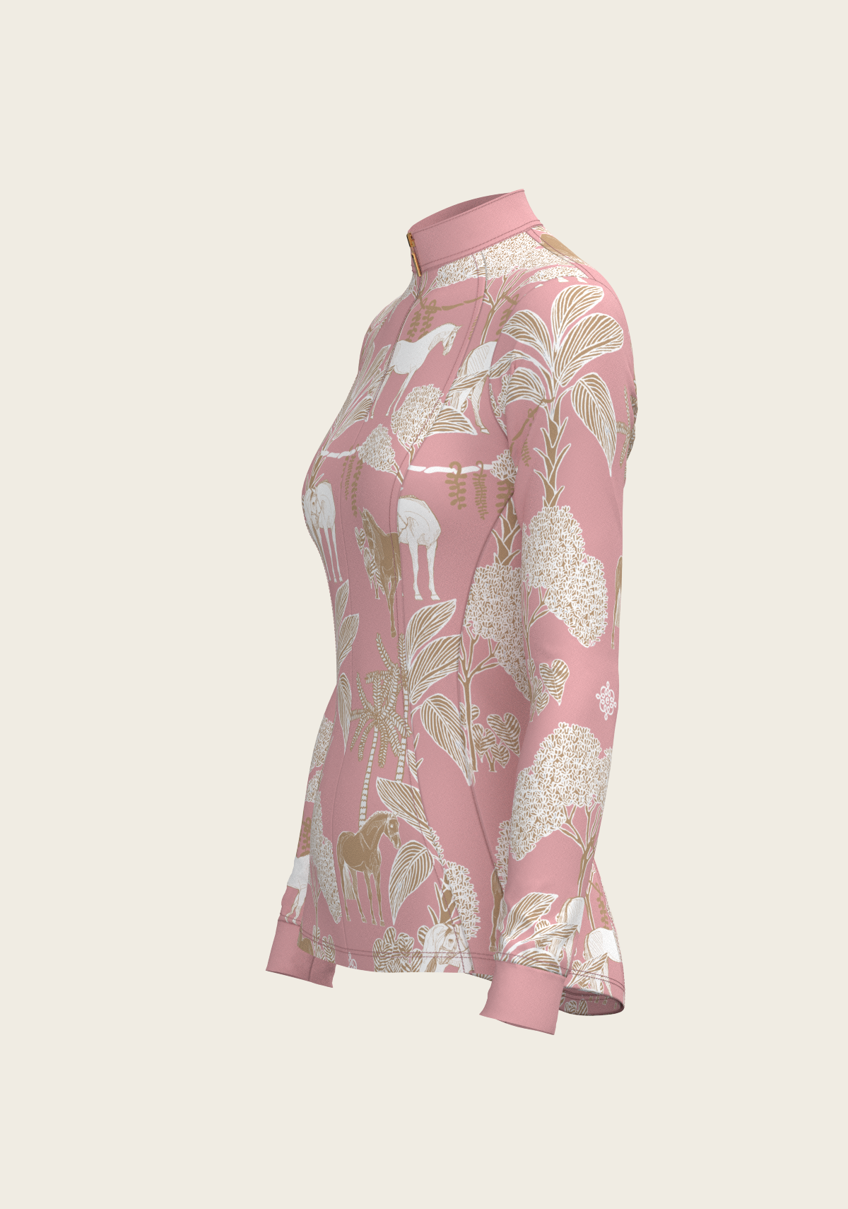 Island Horses on Rose Quarter Zip Sun Shirt