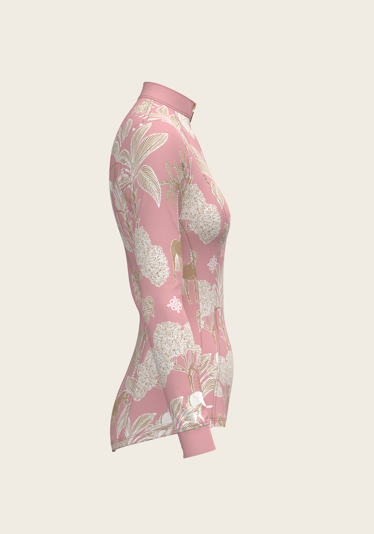 Island Horses on Rose Quarter Zip Sun Shirt