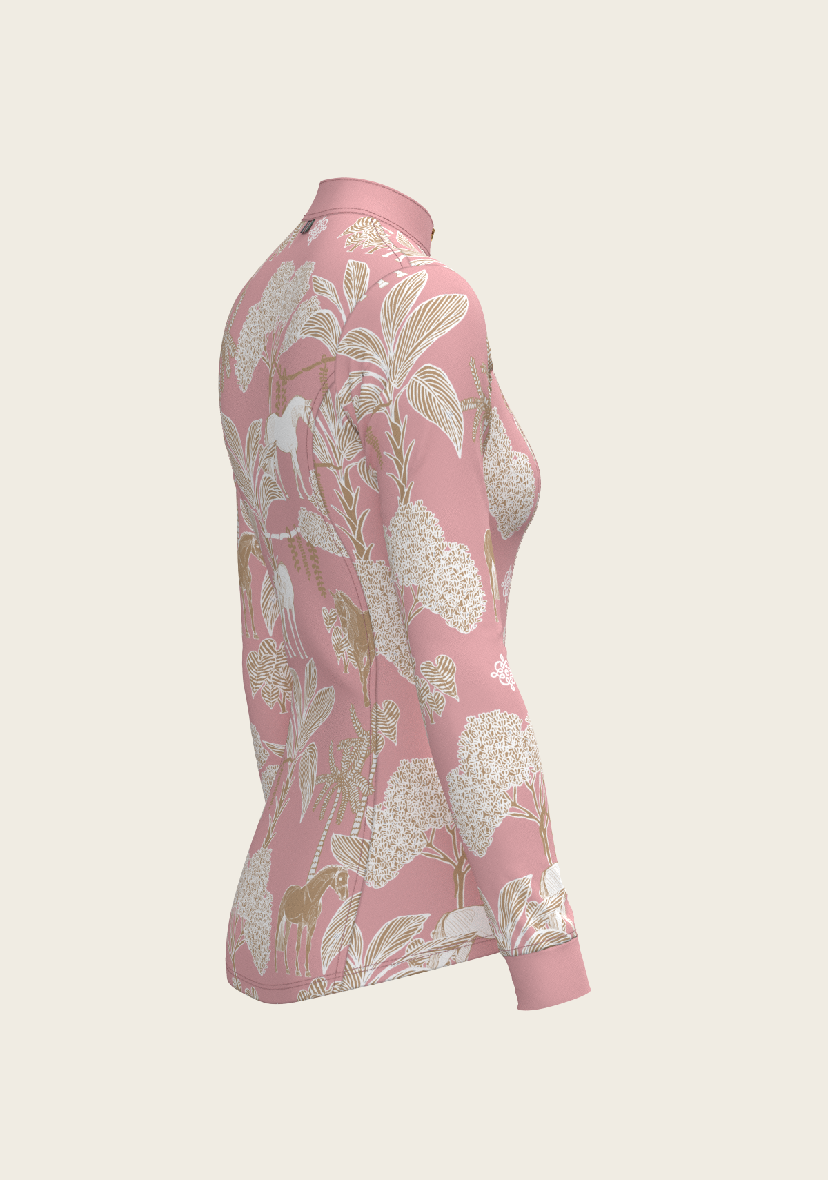Island Horses on Rose Quarter Zip Sun Shirt