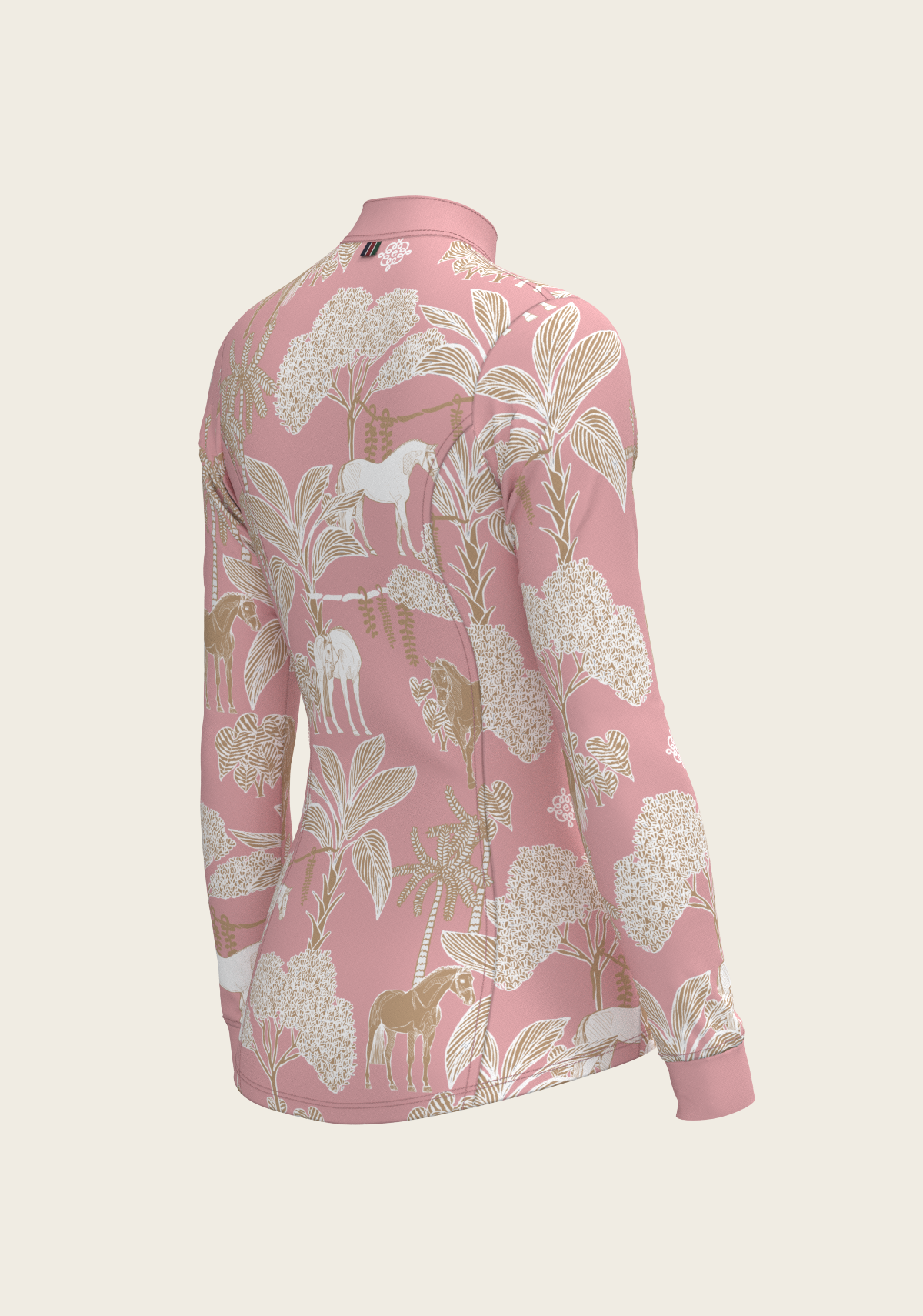 Island Horses on Rose Quarter Zip Sun Shirt