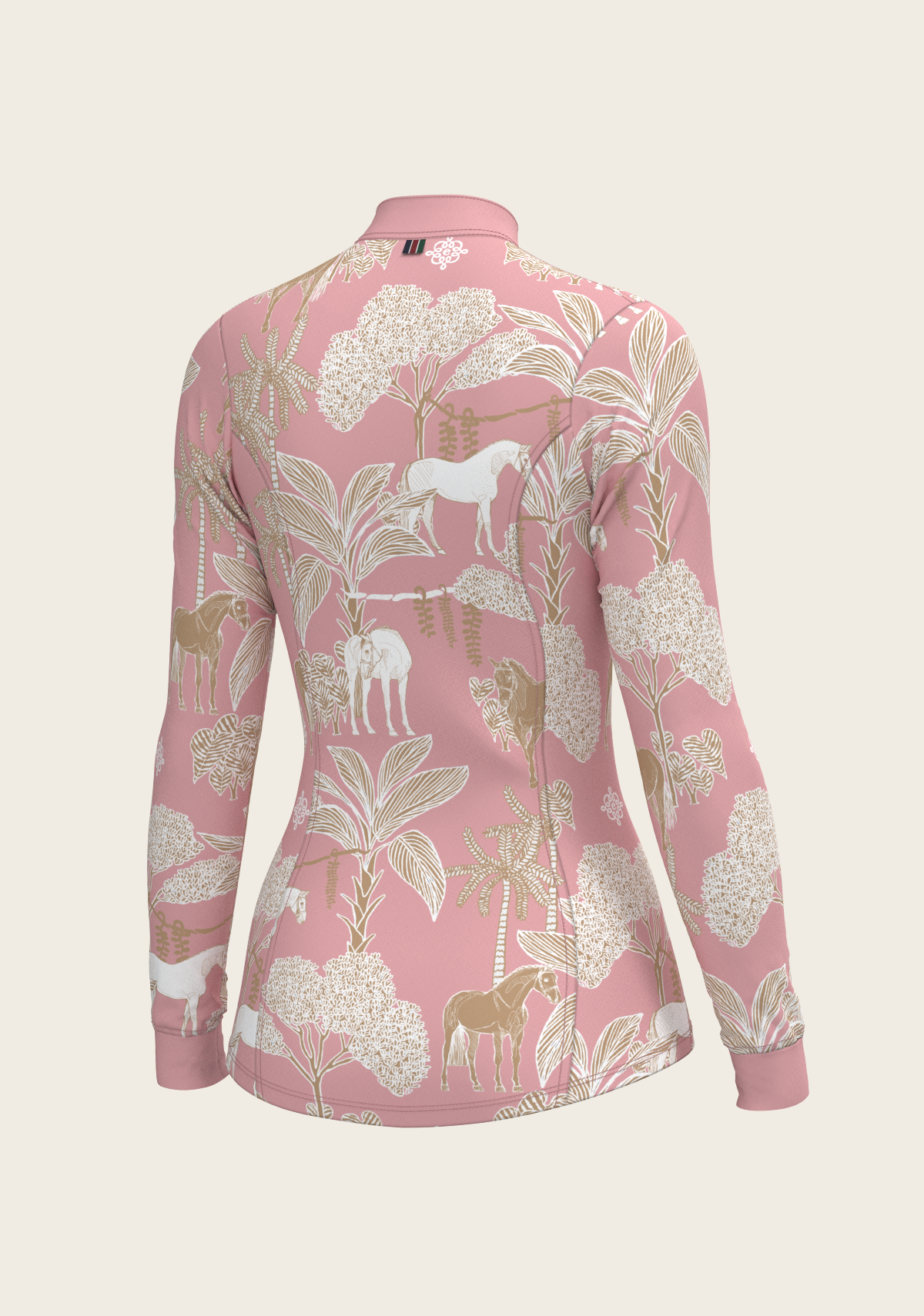 Island Horses on Rose Quarter Zip Sun Shirt