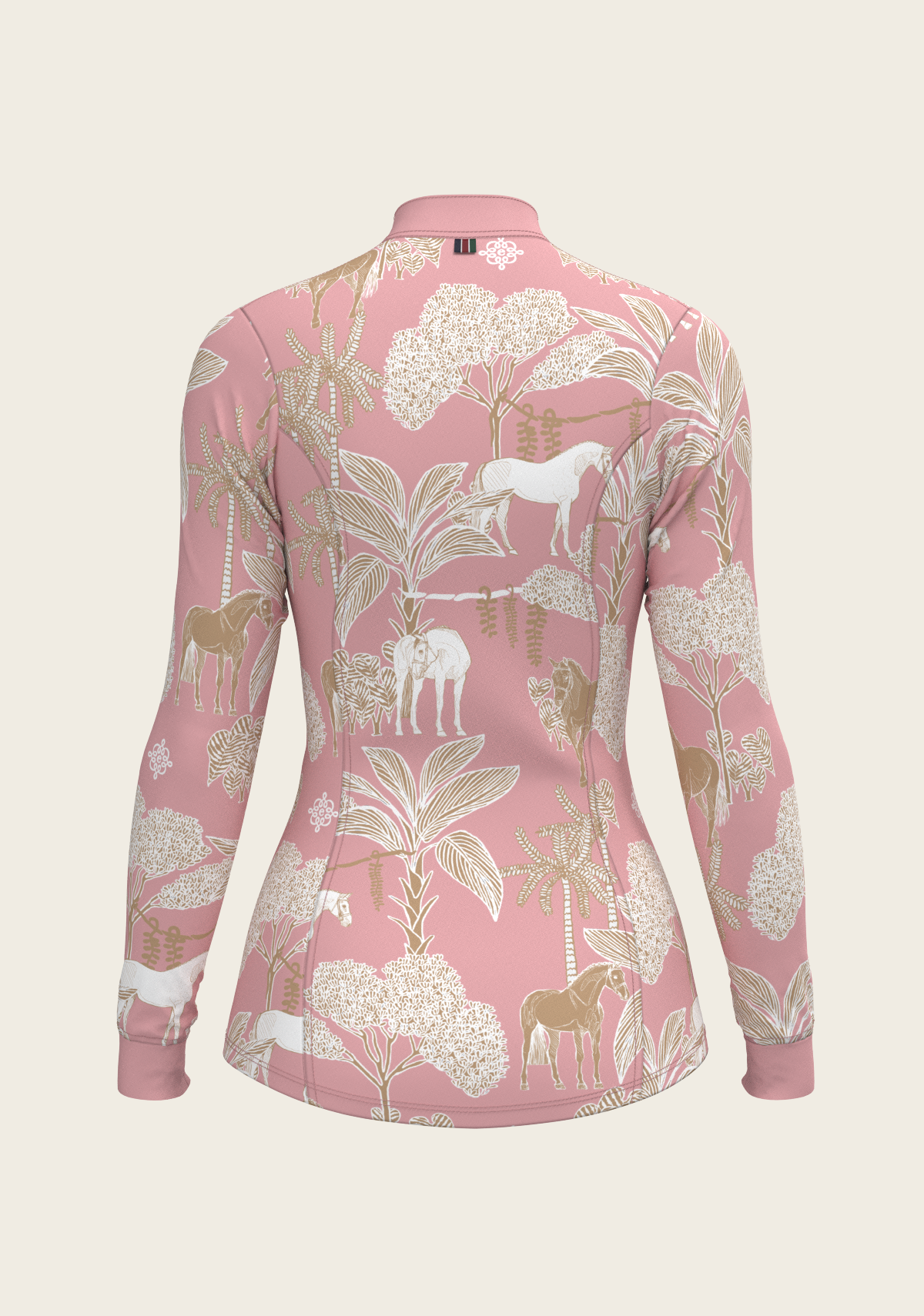 Island Horses on Rose Quarter Zip Sun Shirt