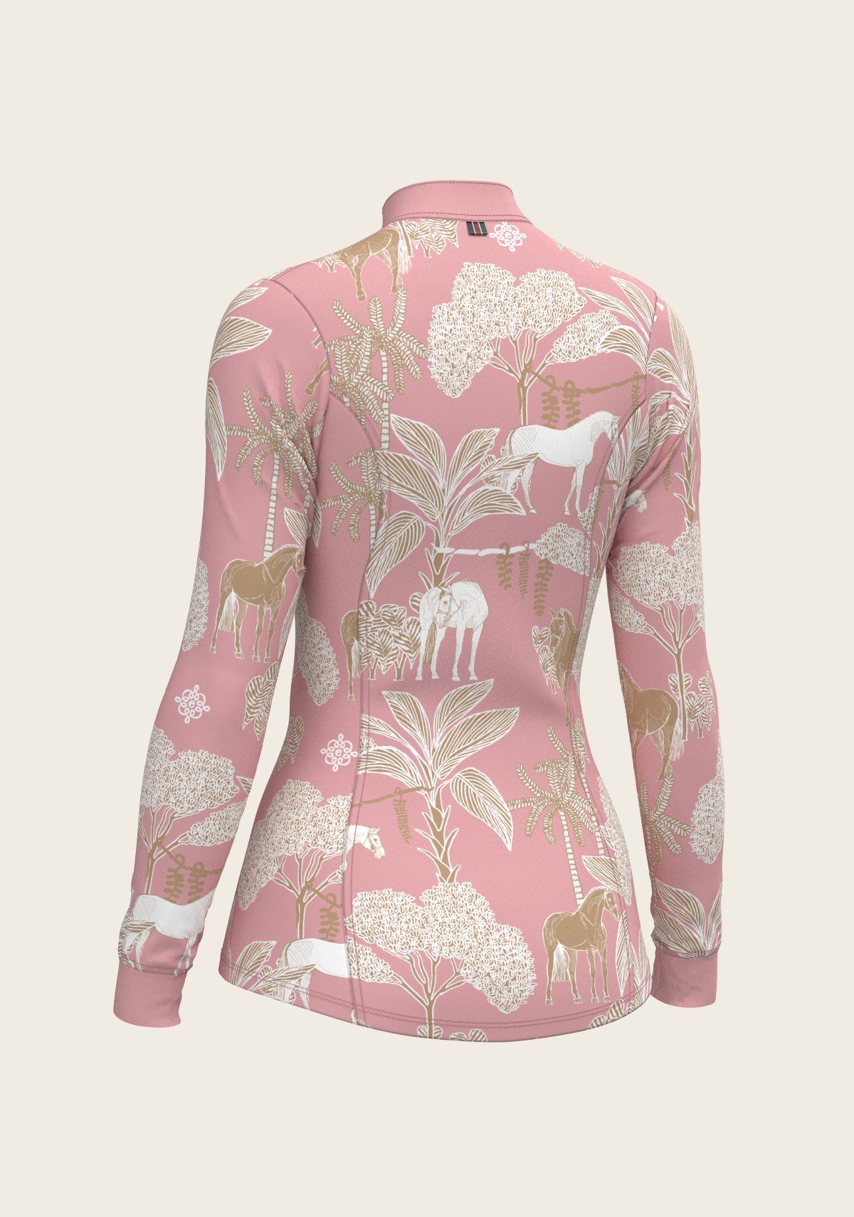 Island Horses on Rose Quarter Zip Sun Shirt