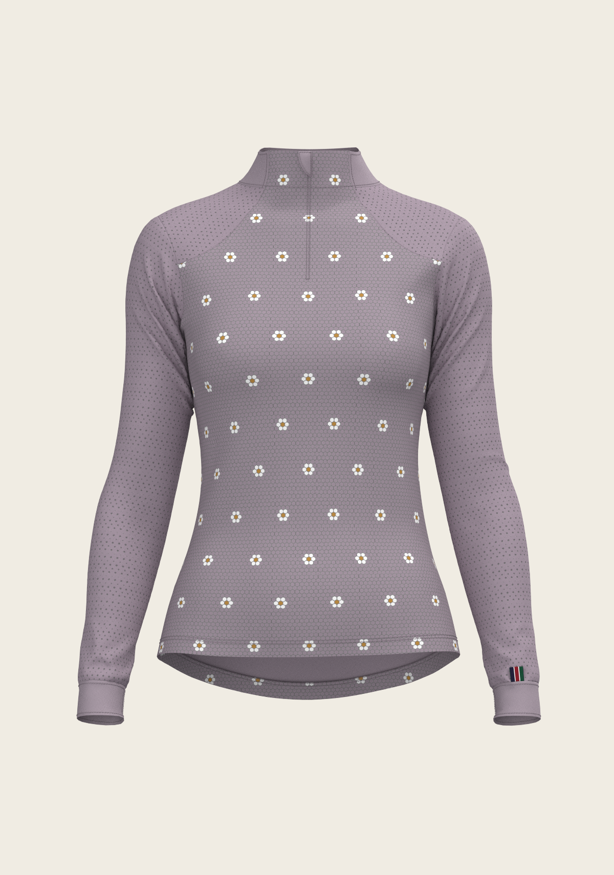 Mosaic Daises in Lavender Long Sleeve Sport Sun Shirt