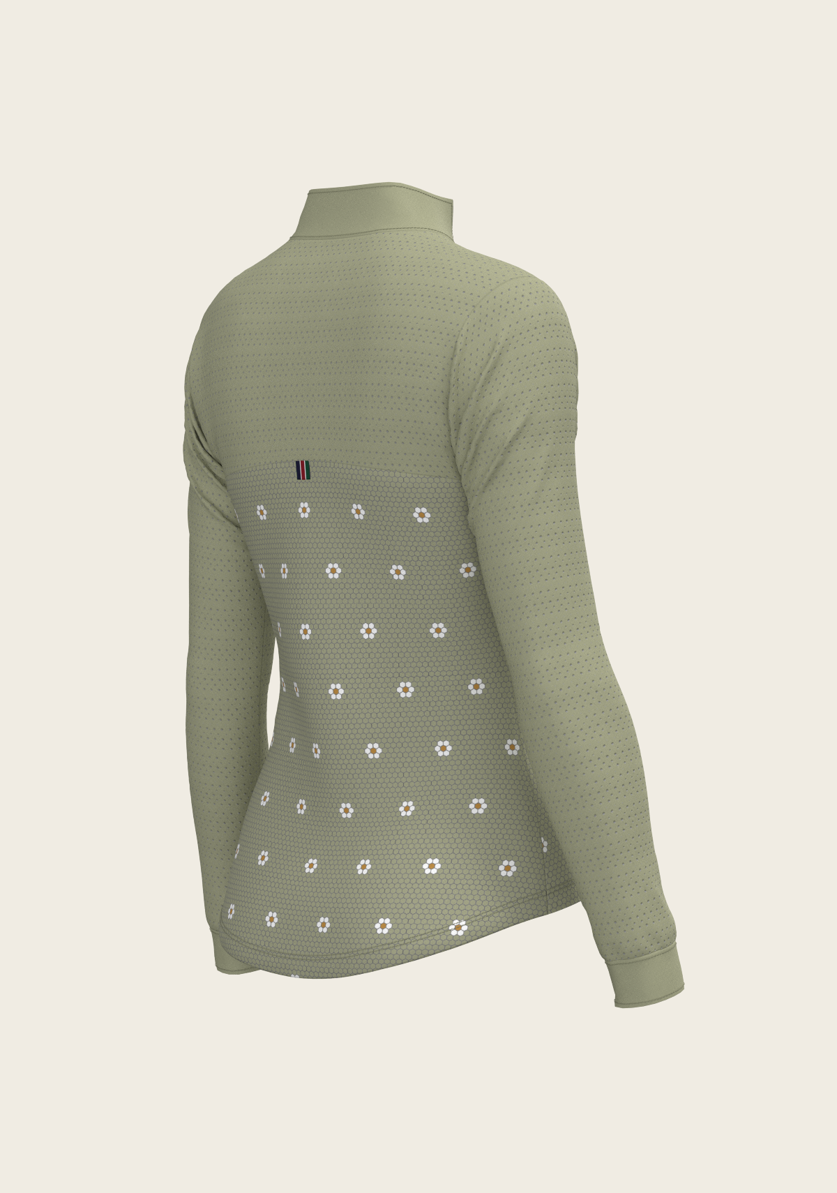 Mosaic Daises in Olive Long Sleeve Sport Sun Shirt