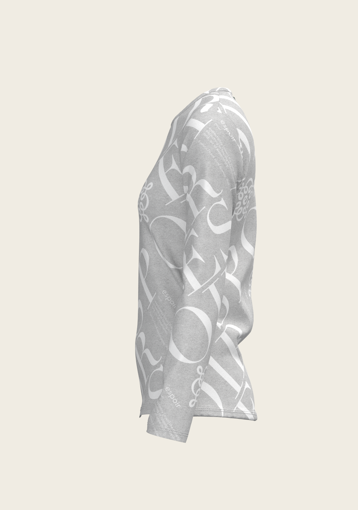 ESPOIR Melange Grey Long Sleeve Sport T-Shirt