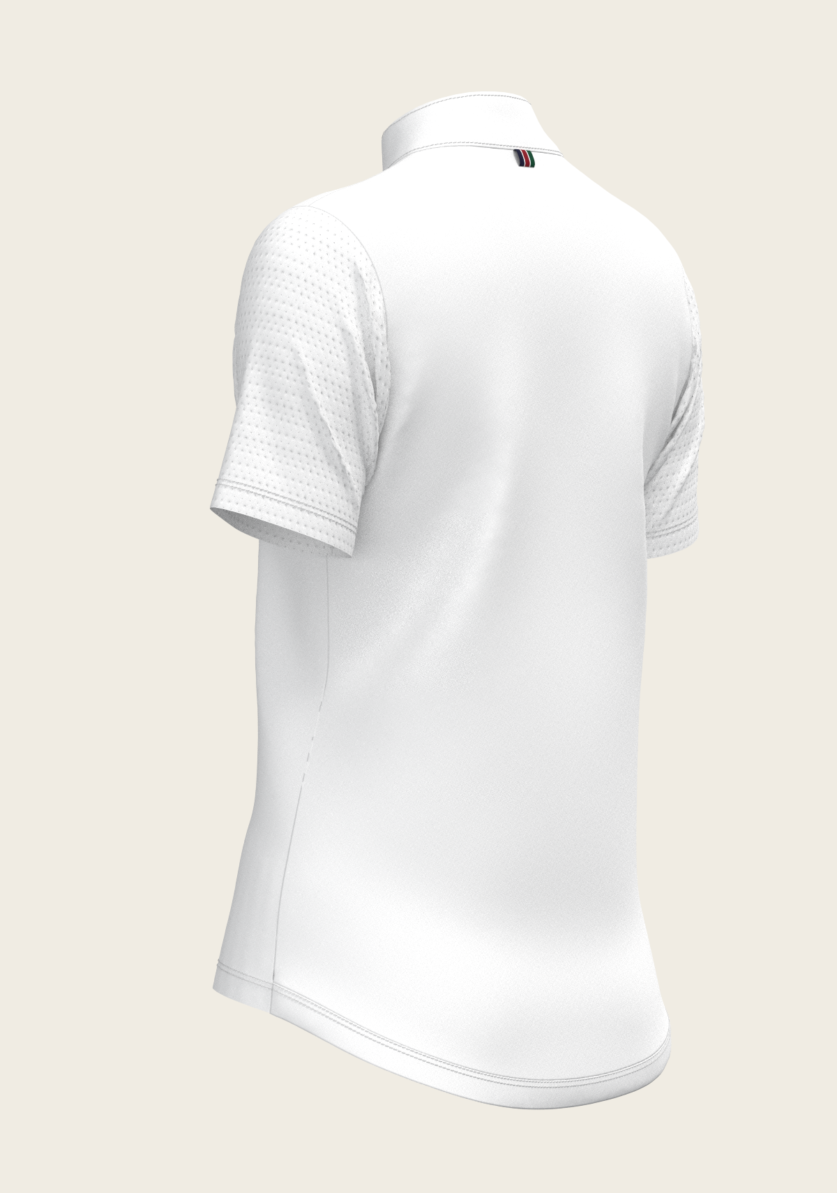 White with Navy Stripes Inner Details Short Sleeve Show Shirt