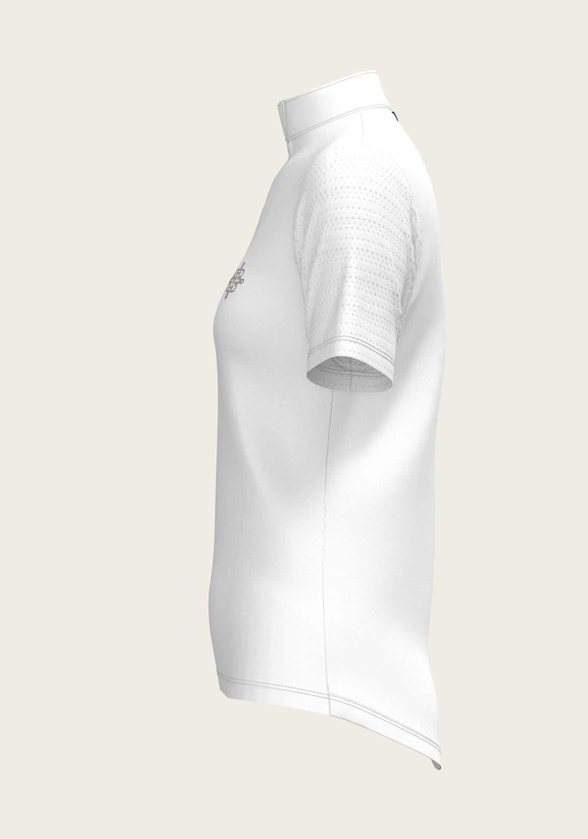 White with Navy Stripes Inner Details Short Sleeve Show Shirt