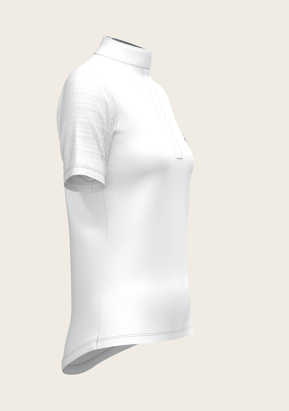 White with Navy Stripes Inner Details Short Sleeve Show Shirt