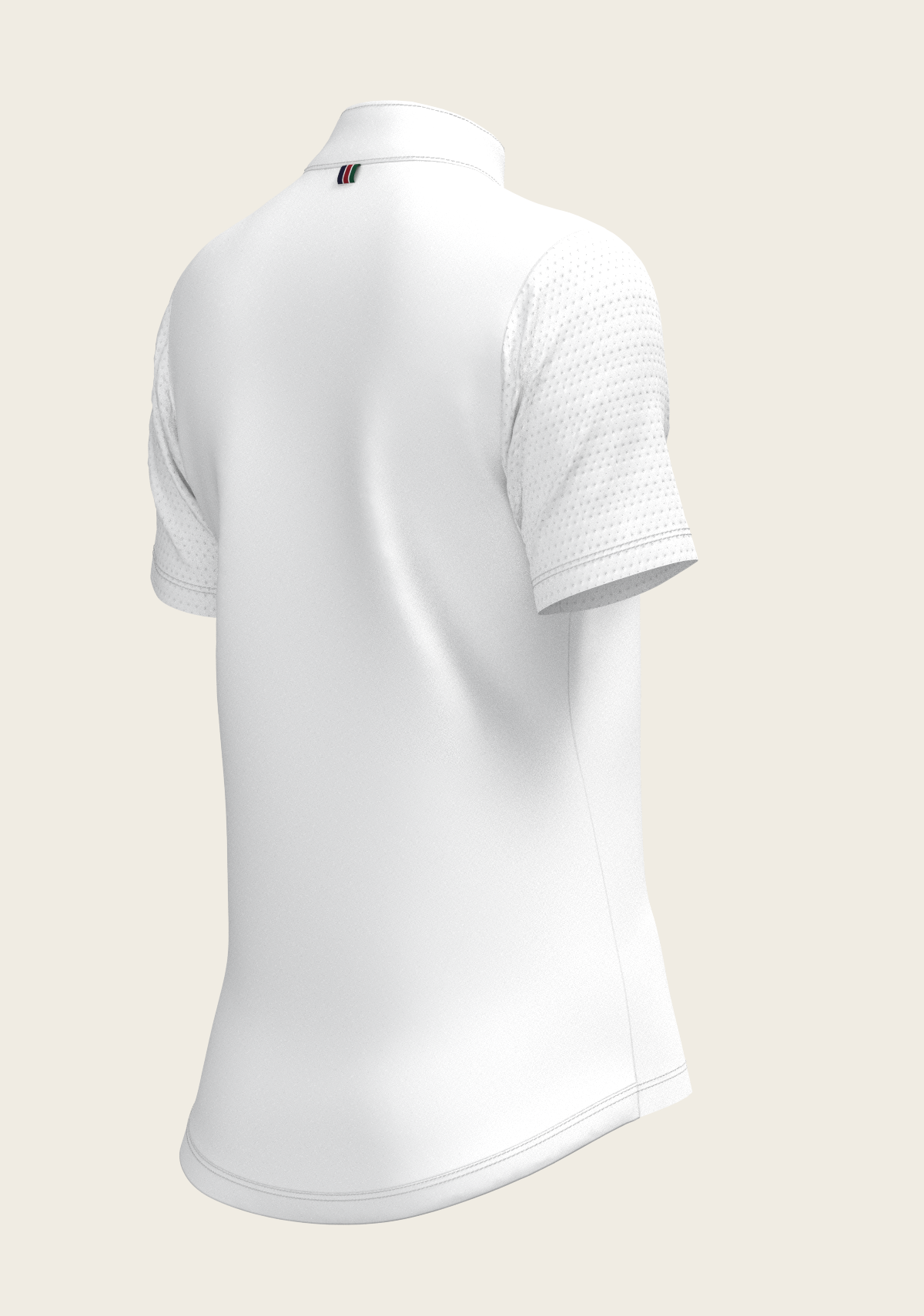 White with Navy Stripes Inner Details Short Sleeve Show Shirt
