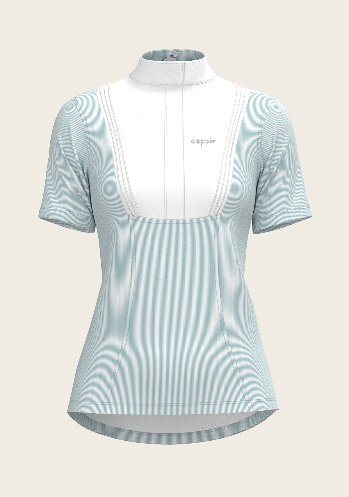 Stripes in Sky Blue Short Pleated Short Sleeve Show Shirt