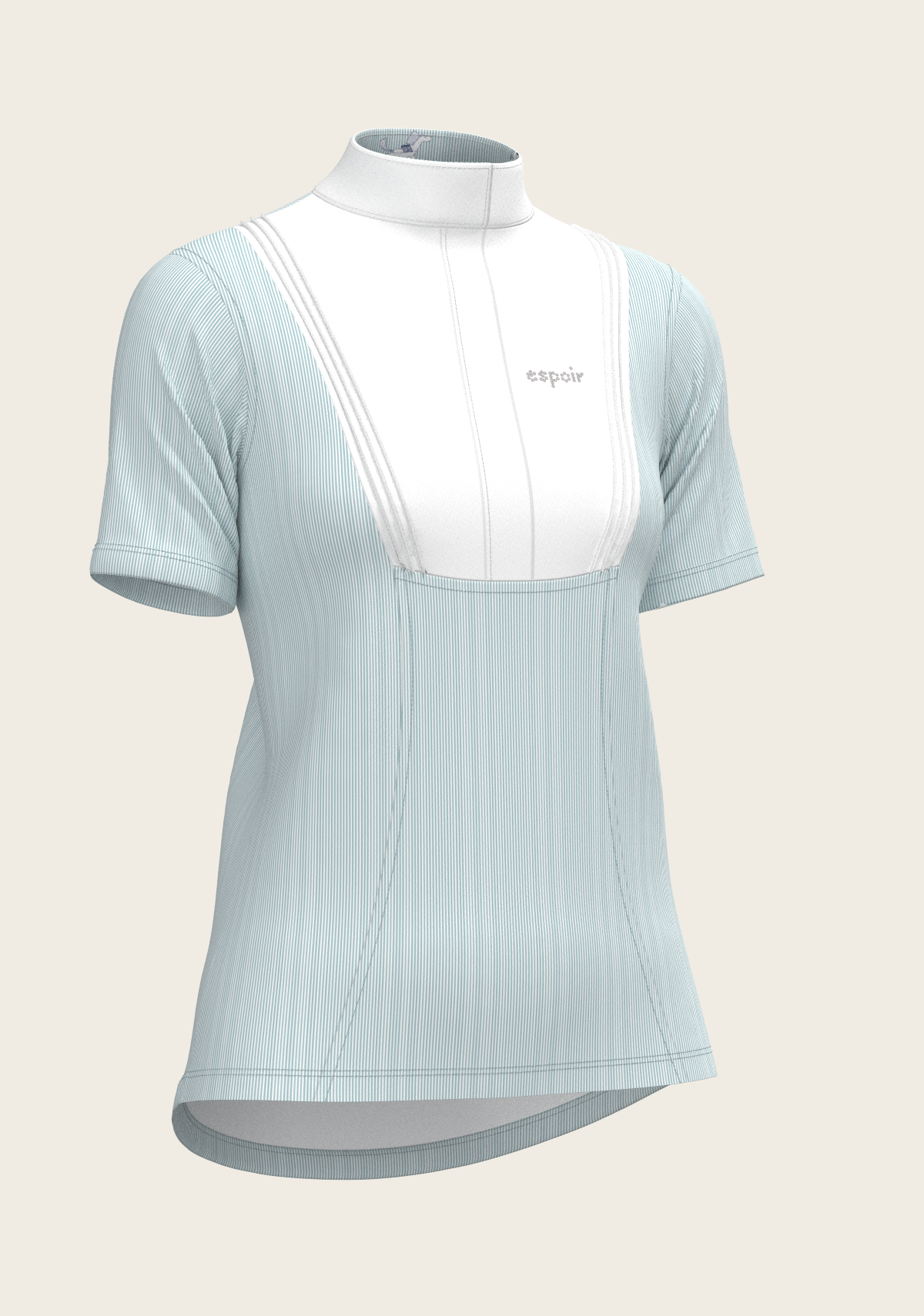 Stripes in Sky Blue Short Pleated Short Sleeve Show Shirt