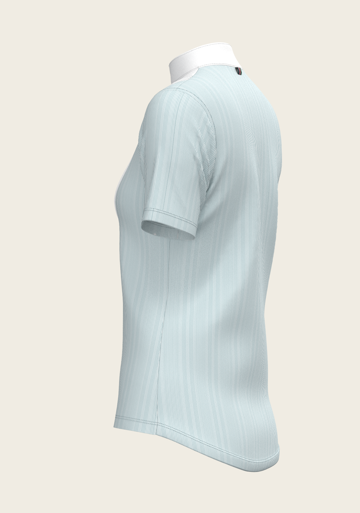 Stripes in Sky Blue Short Pleated Short Sleeve Show Shirt