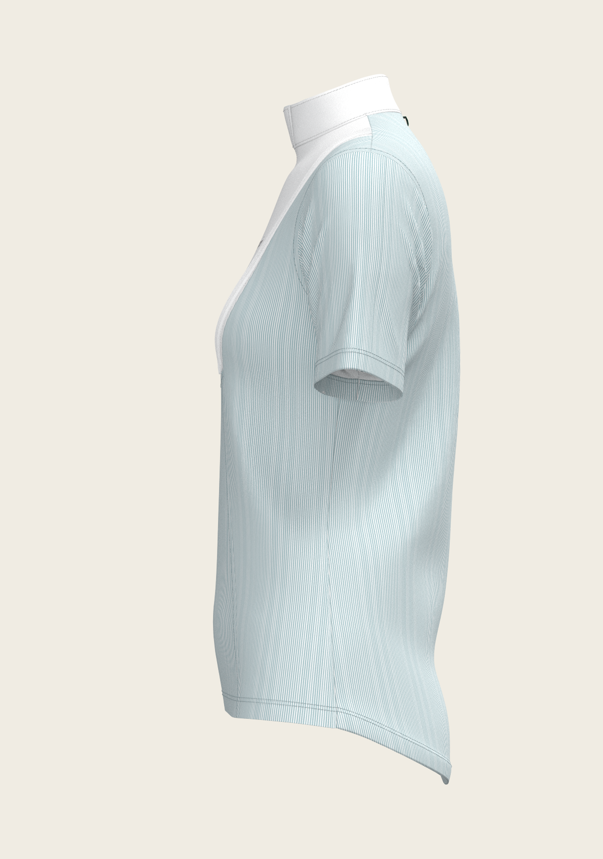 Stripes in Sky Blue Short Pleated Short Sleeve Show Shirt