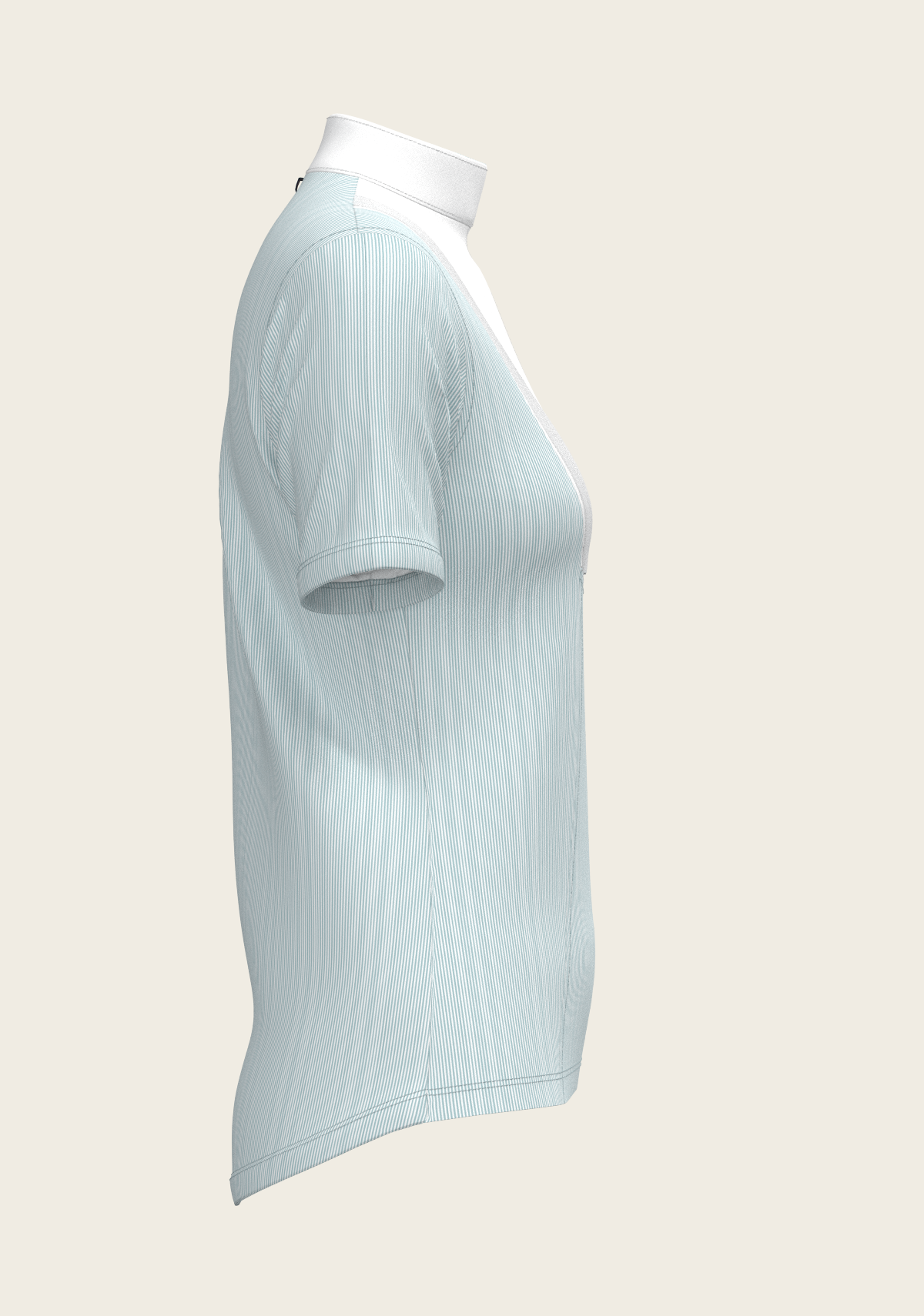 Stripes in Sky Blue Short Pleated Short Sleeve Show Shirt