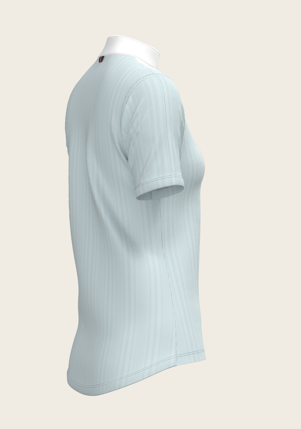 Stripes in Sky Blue Short Pleated Short Sleeve Show Shirt