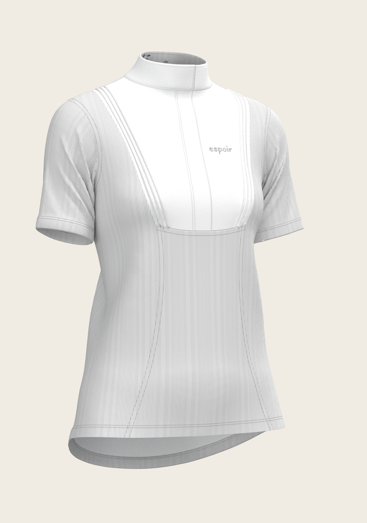 Stripes in Grey Short Pleated Short Sleeve Show Shirt
