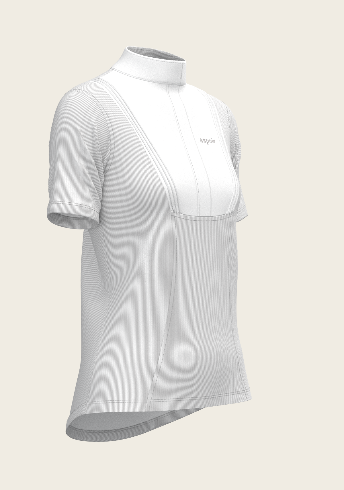 Stripes in Grey Short Pleated Short Sleeve Show Shirt