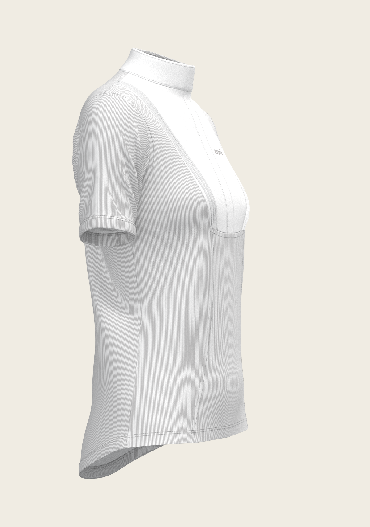 Stripes in Grey Short Pleated Short Sleeve Show Shirt