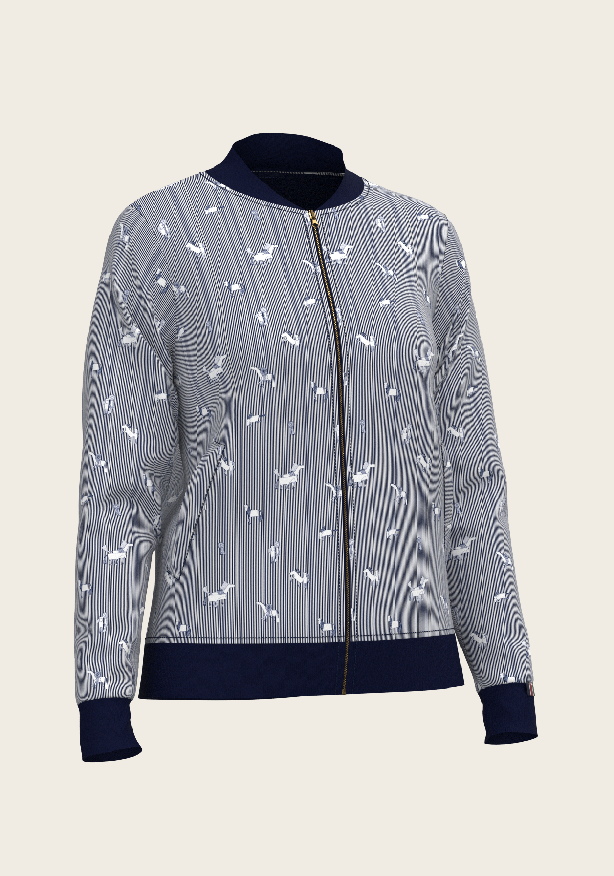 Navy Stripes Reversible Jacket
