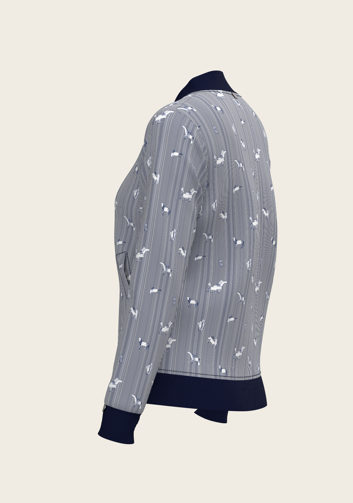 Navy Stripes Reversible Jacket