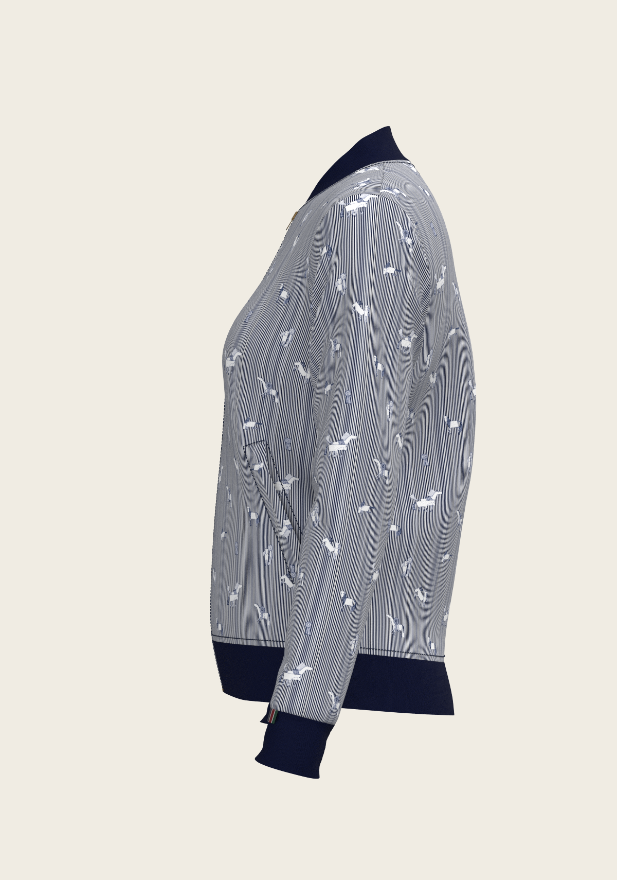 Navy Stripes Reversible Jacket