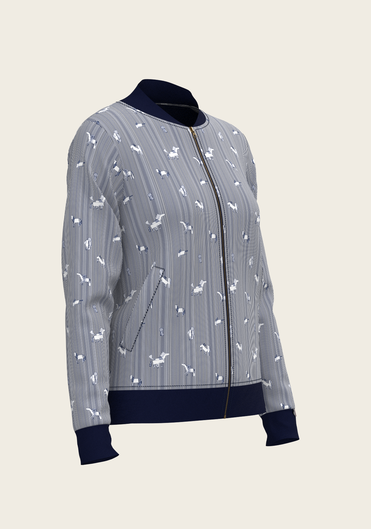 Navy Stripes Reversible Jacket