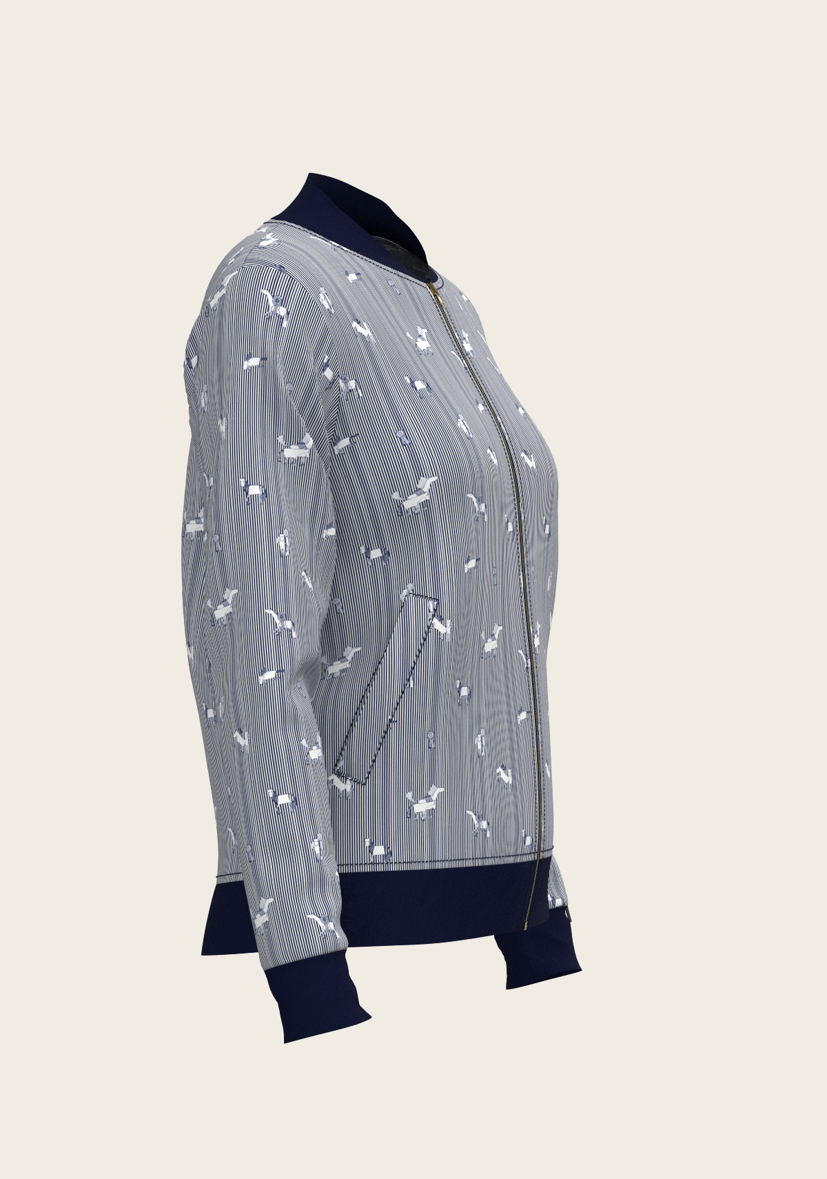 Navy Stripes Reversible Jacket