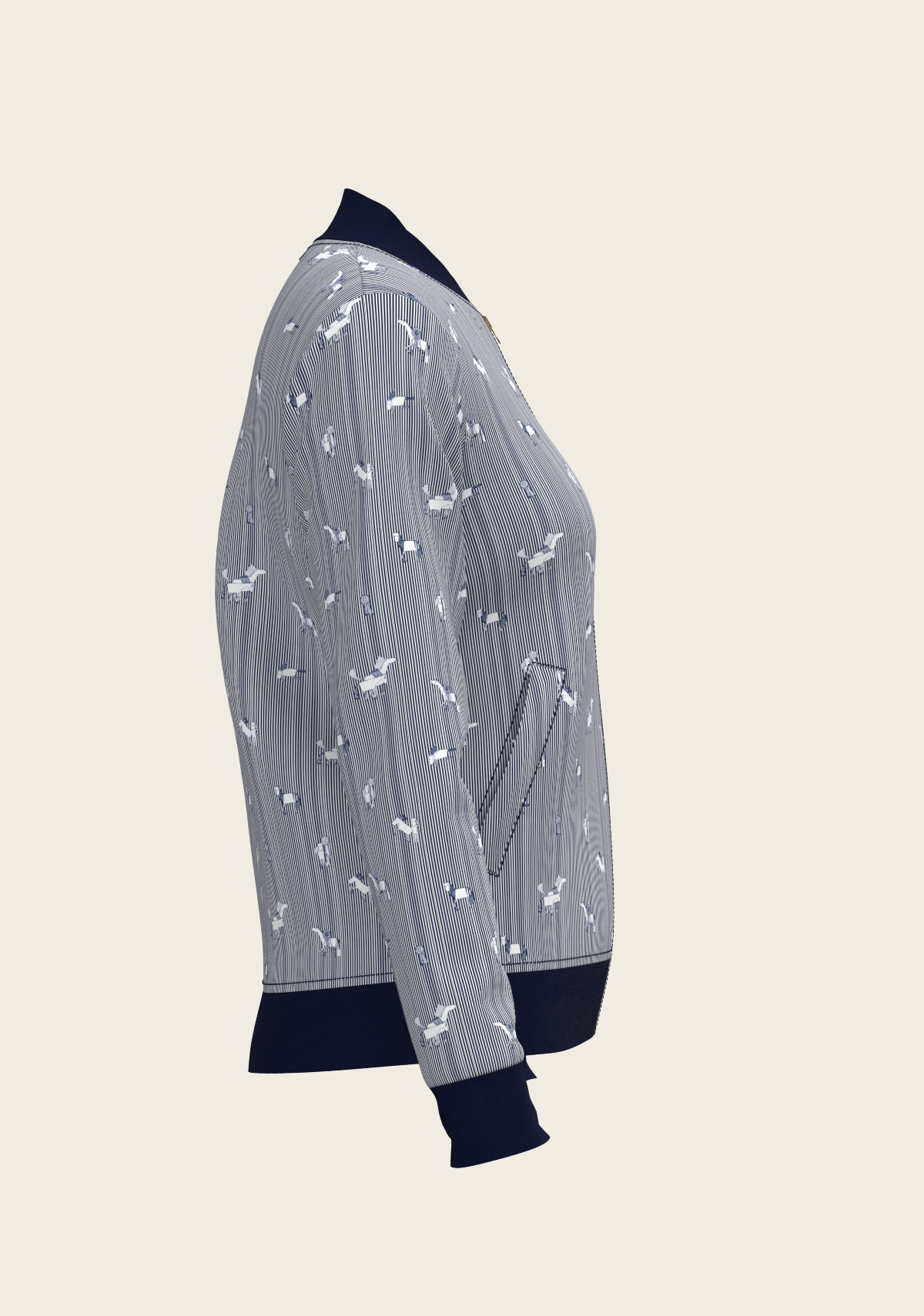 Navy Stripes Reversible Jacket