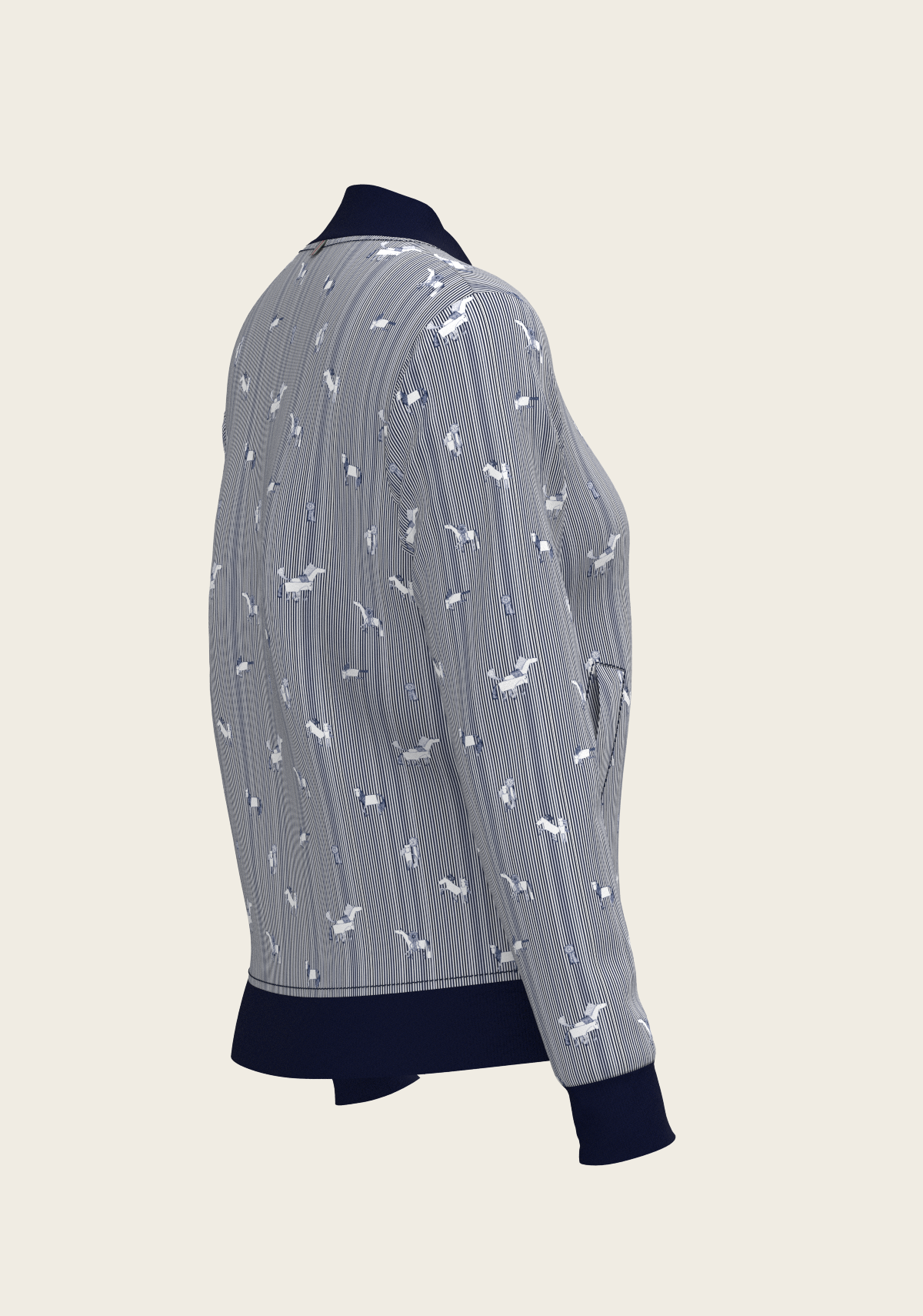 Navy Stripes Reversible Jacket