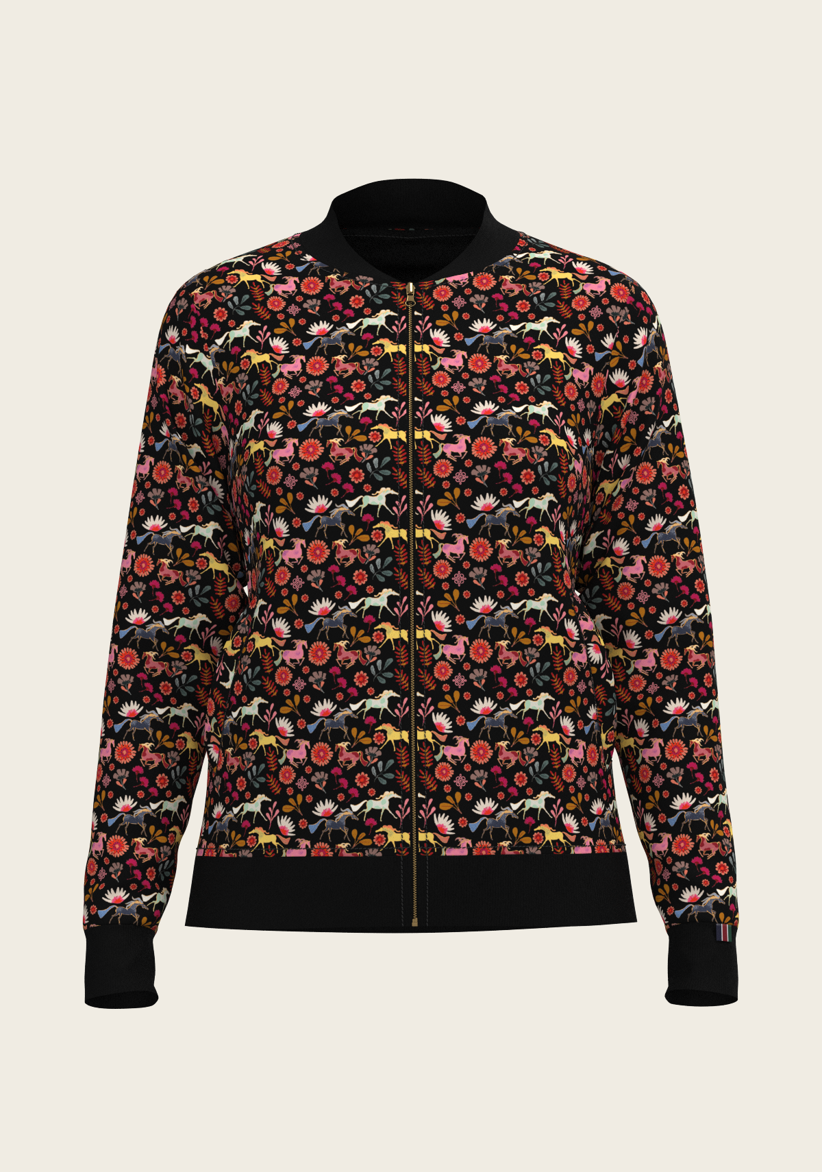 Bouquet on Black Reversible Jacket