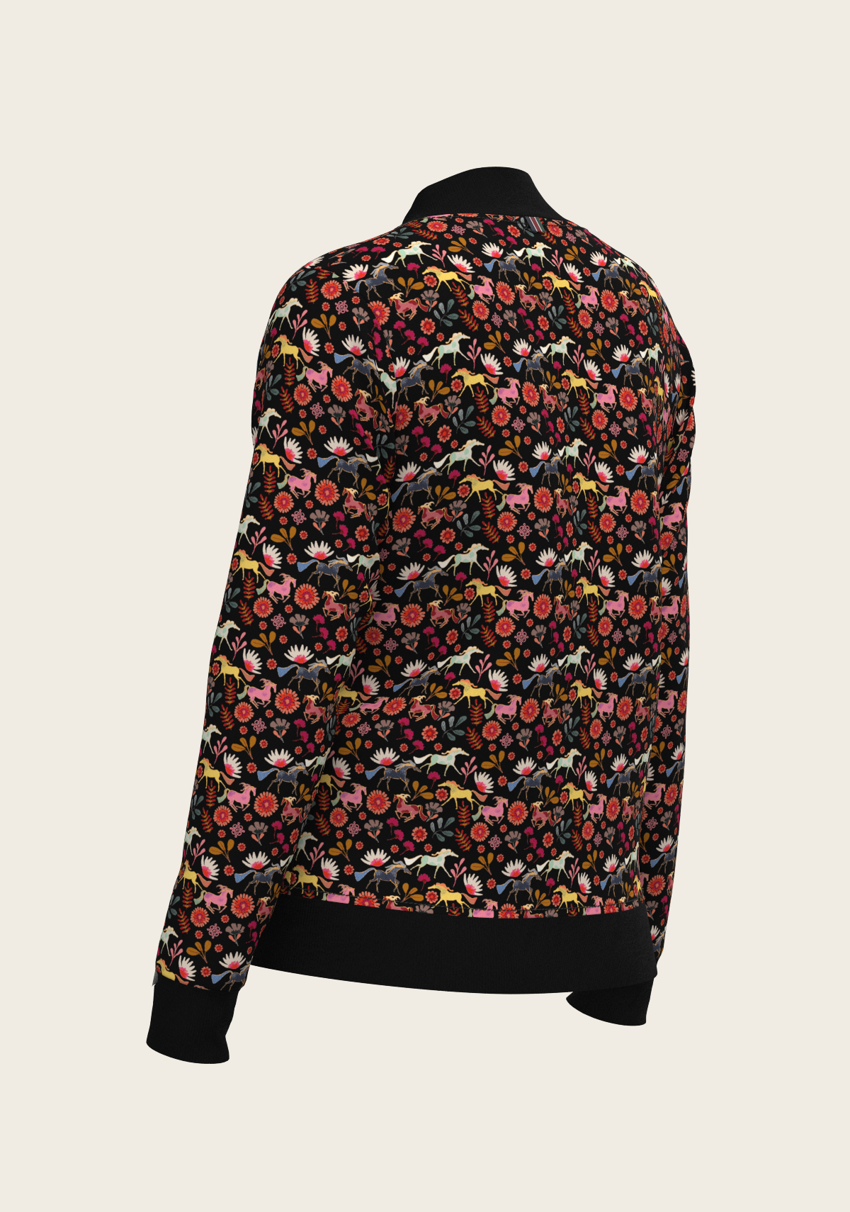 Bouquet on Black Reversible Jacket