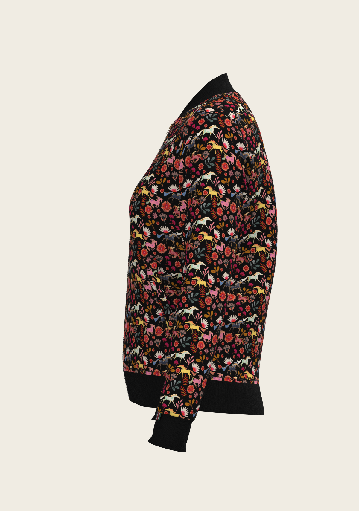Bouquet on Black Reversible Jacket