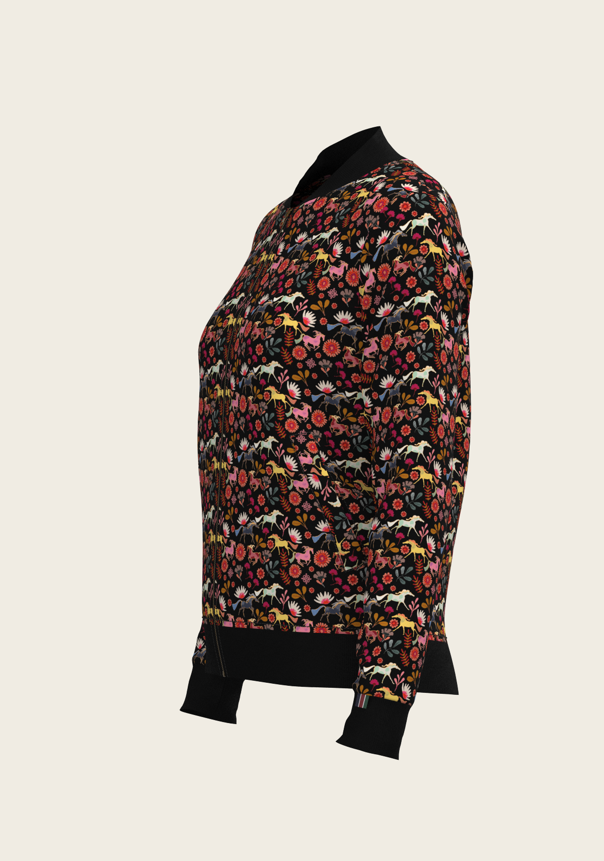 Bouquet on Black Reversible Jacket
