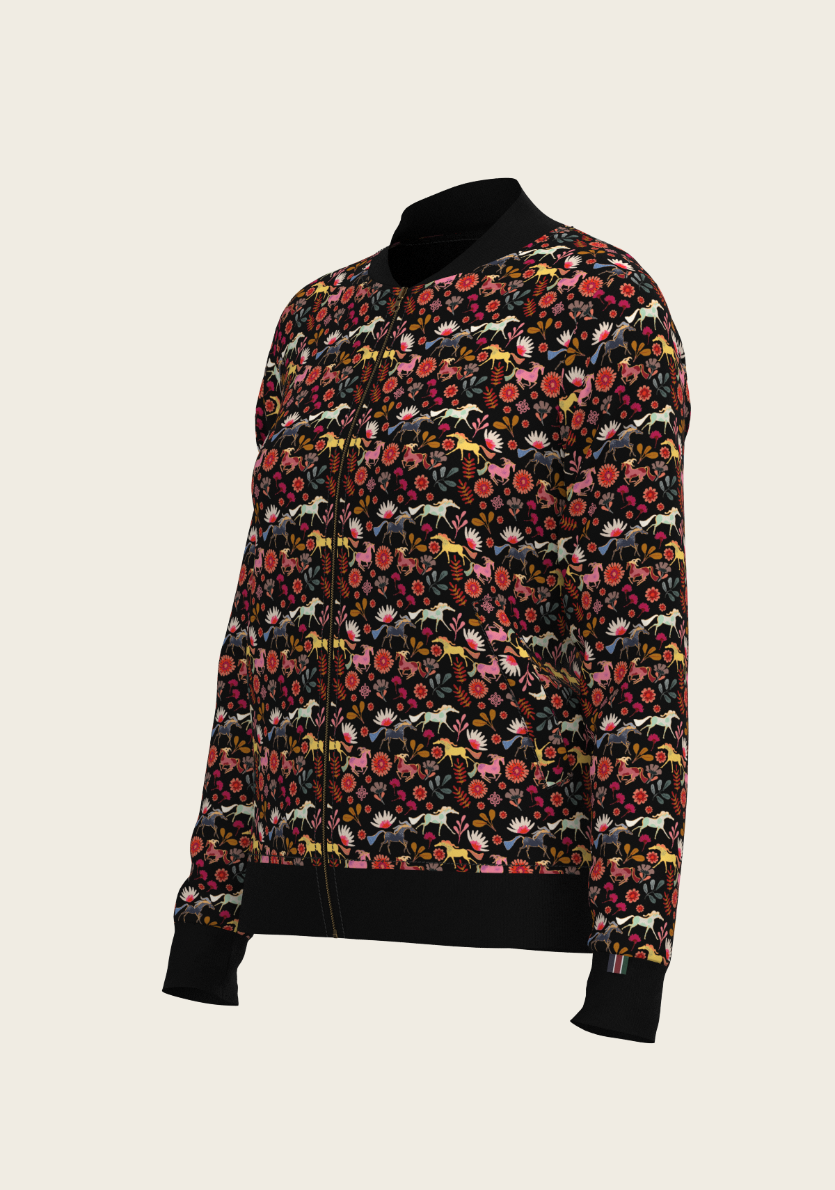 Bouquet on Black Reversible Jacket