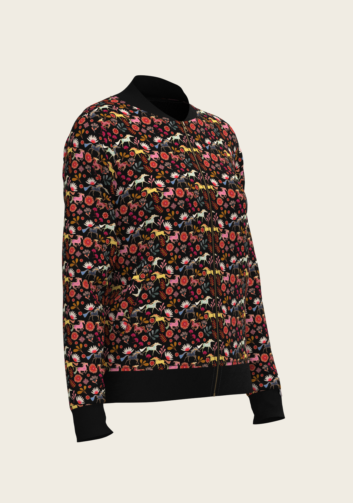 Bouquet on Black Reversible Jacket