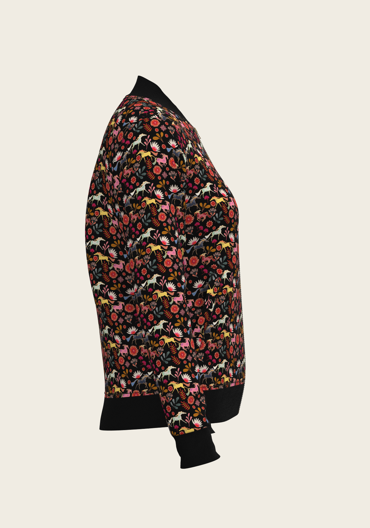 Bouquet on Black Reversible Jacket